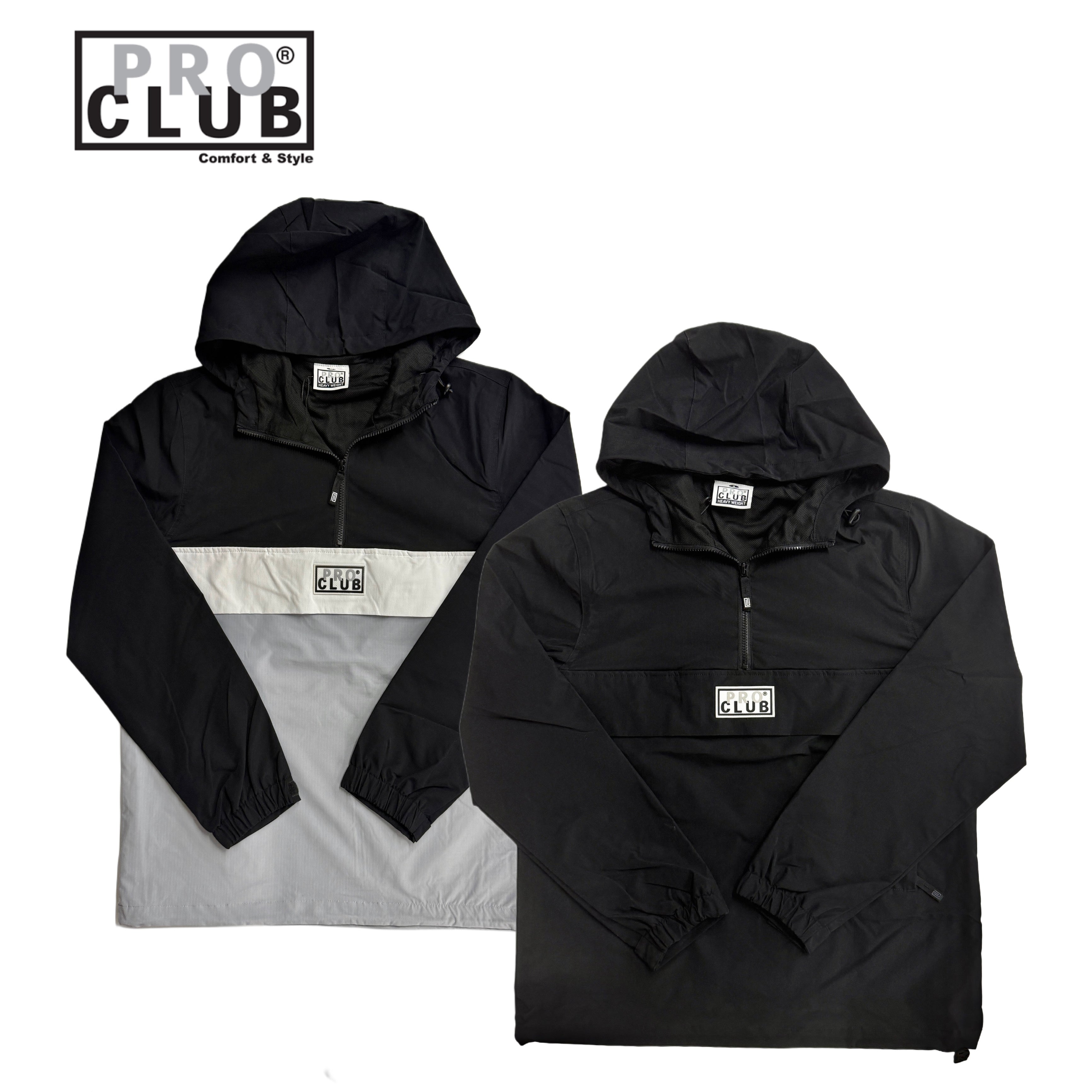 Pro Club Men's Nylon Hooded Pullover Anorak Jacket