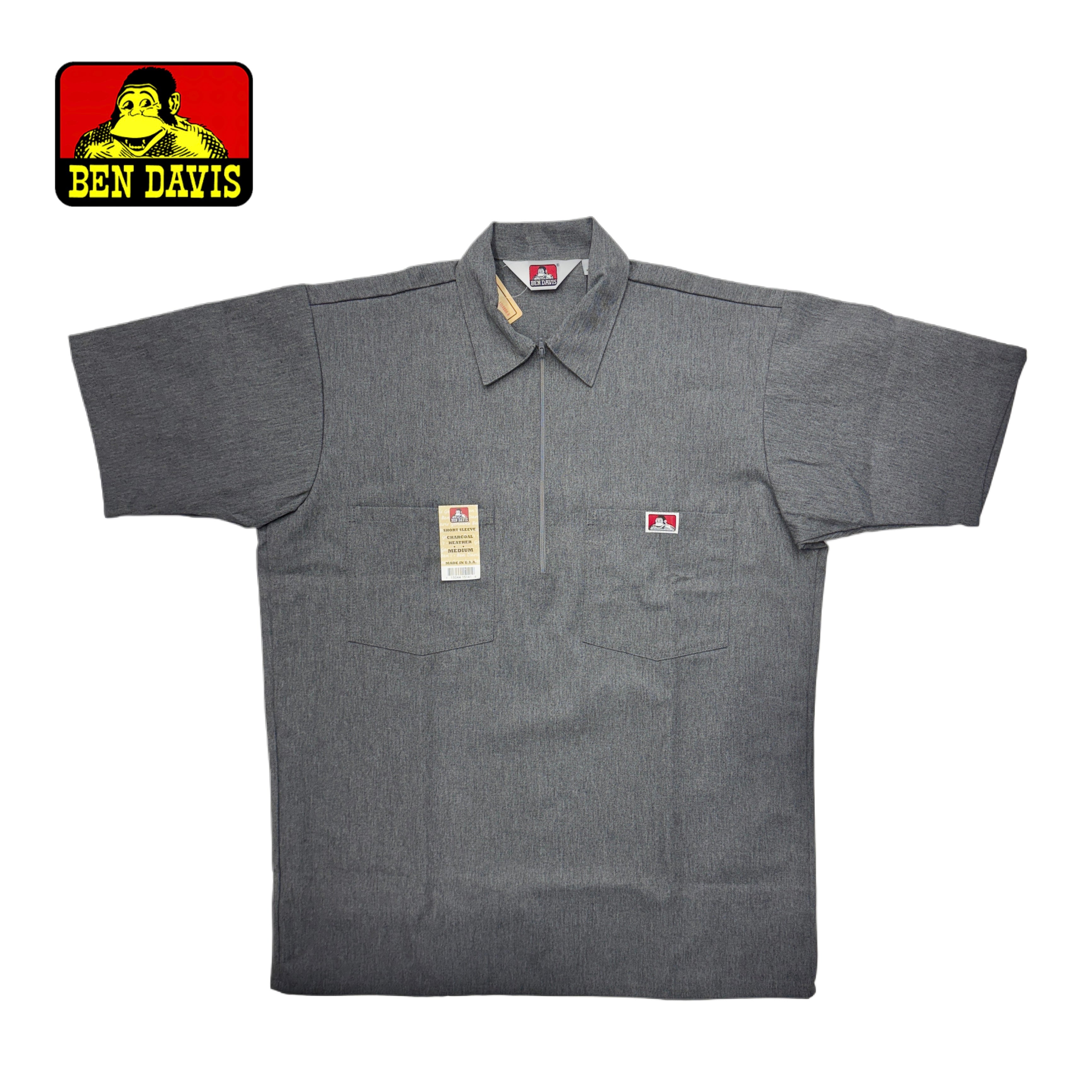 Ben Davis Short Sleeve Solid Half-Zip Shirt