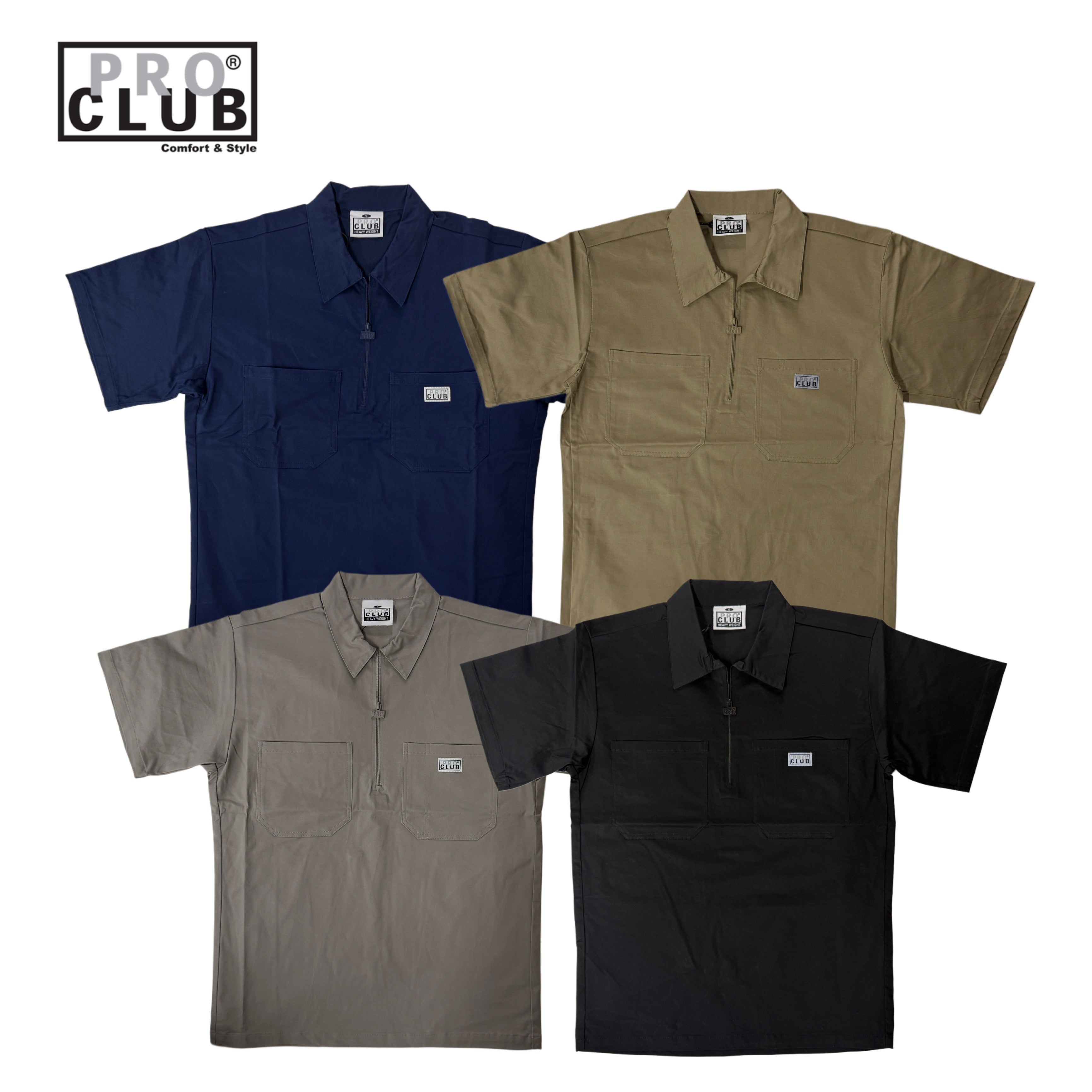 Pro Club Men's Heavyweight Half-Zip Work Shirt